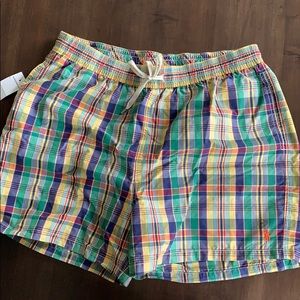 Men’s Ralph Lauren Swim Trunks, Plaid, XXL